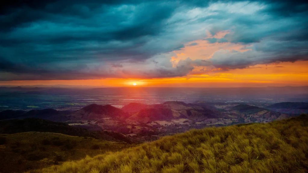 Sunset over the hills of Cerro Pelado in Guanacaste, Costa Rica